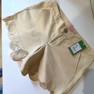 Lilly Pulitzer metallic gold threaded  4” shorts